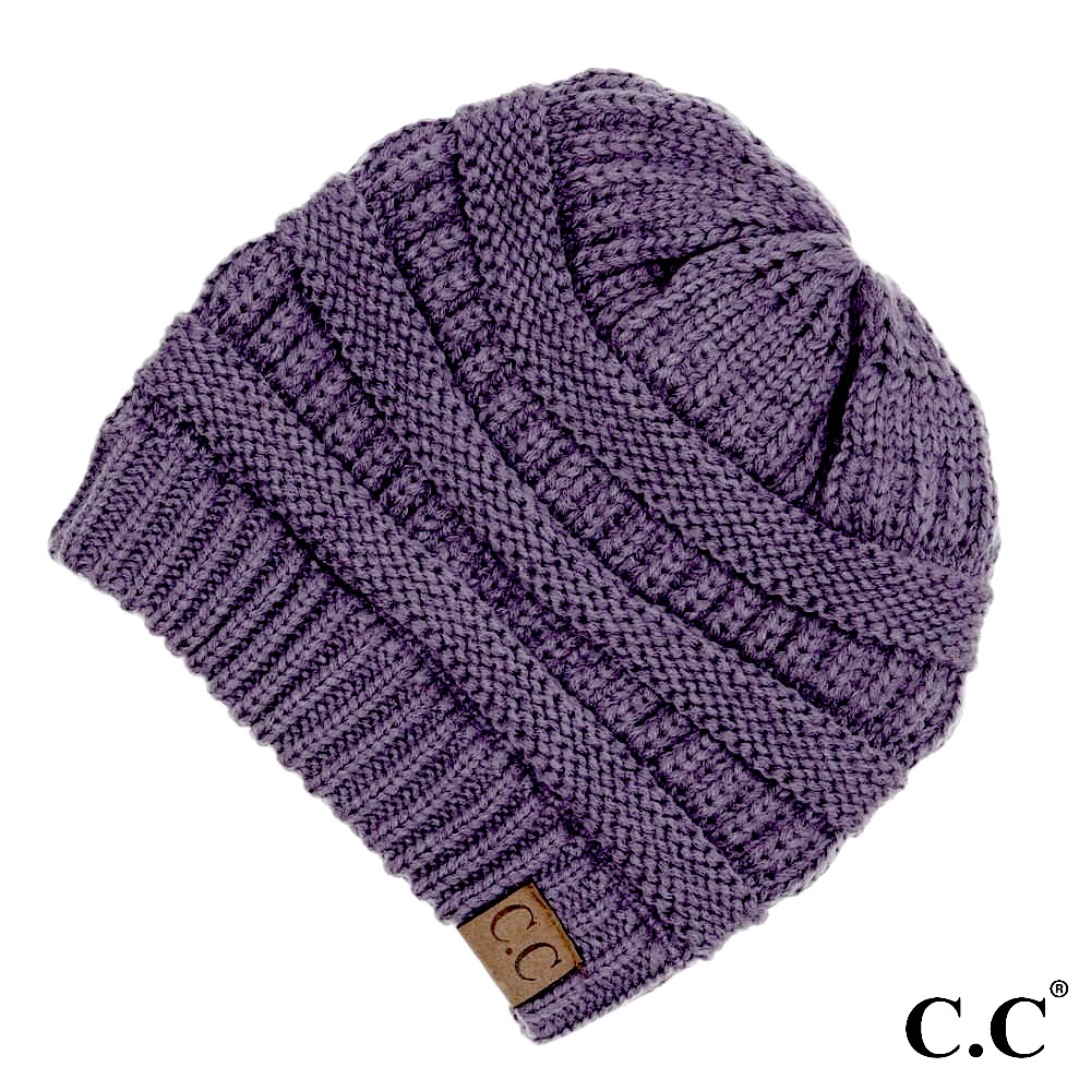 NWT C.C Violet Solid Ribbed Beanie